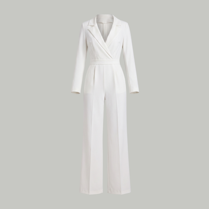 Elizabeth | Women’s Collared Wide-Leg Tailored Jumpsuit