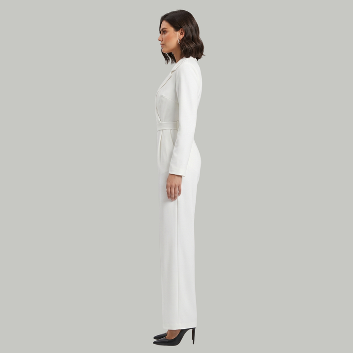 Elizabeth | Women’s Collared Wide-Leg Tailored Jumpsuit