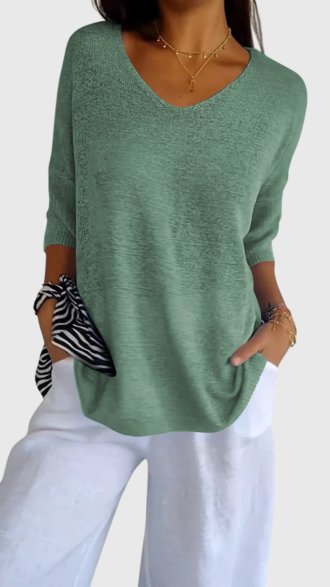 Cassandra | Elegant V-Neck Top