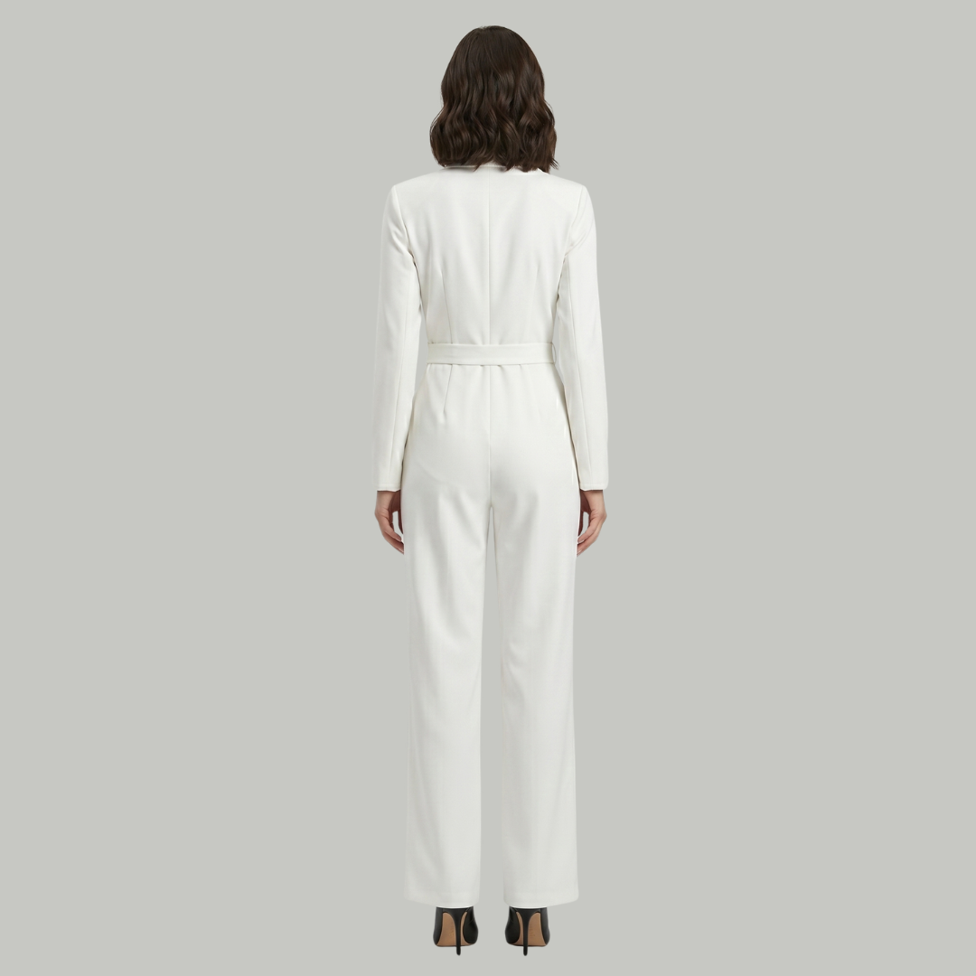 Elizabeth | Women’s Collared Wide-Leg Tailored Jumpsuit