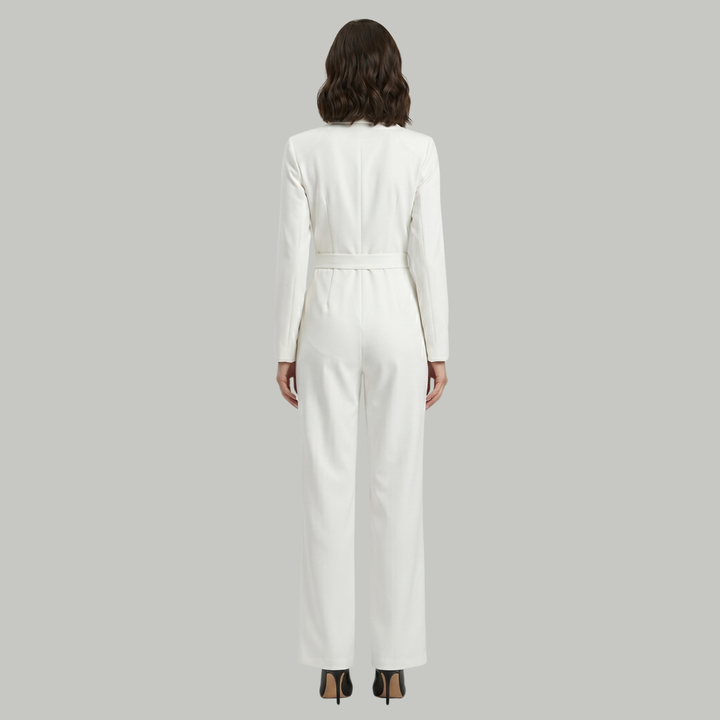 Elizabeth | Women’s Collared Wide-Leg Tailored Jumpsuit