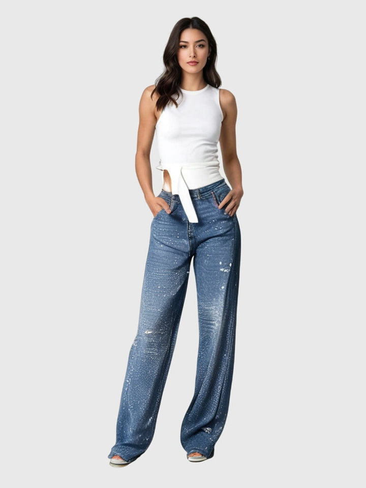 Kimberly | Women’s Sparkle Diamond Denim Trousers