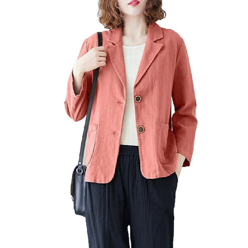 Women's Notch Lapel Blazer with Patch Pockets
