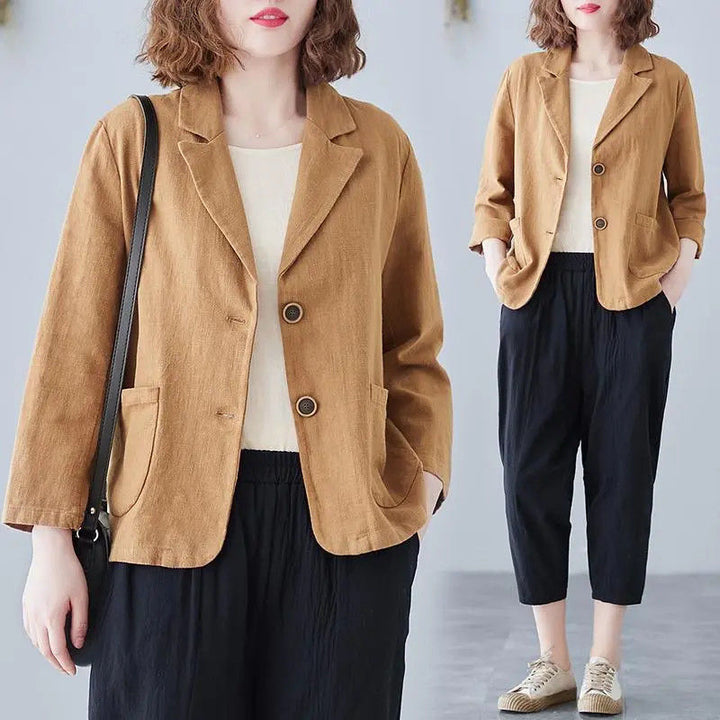 Women's Notch Lapel Blazer with Patch Pockets