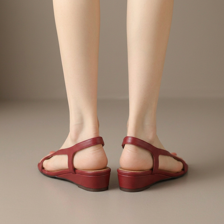 Serena | Elegant Cut-Out Slingback Wedge Sandals