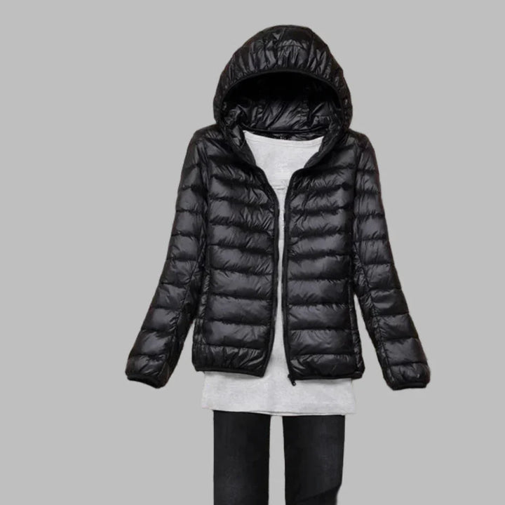 Women's Lightweight Packable Hooded Puffer Jacket