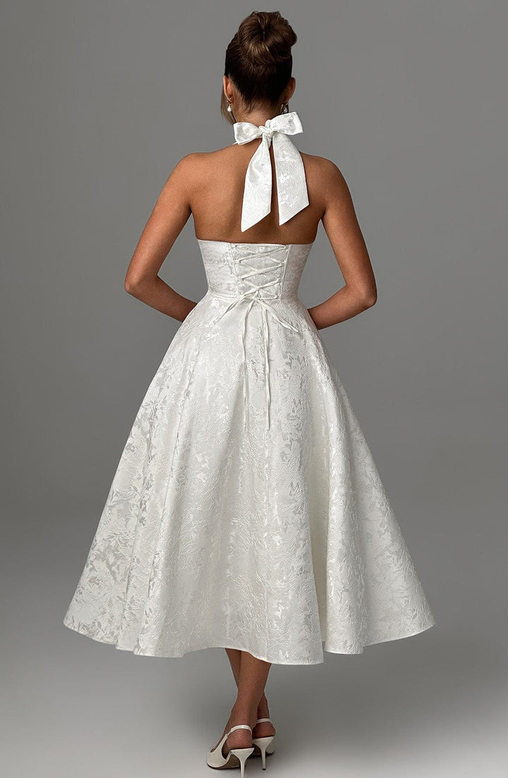 Kimberly | Women’s Wedding Guest Dress Halter Midi Dress