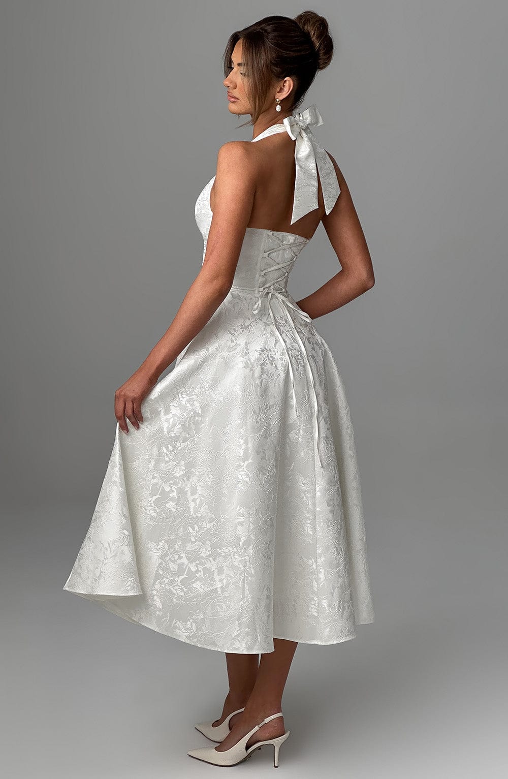 Kimberly | Women’s Wedding Guest Dress Halter Midi Dress