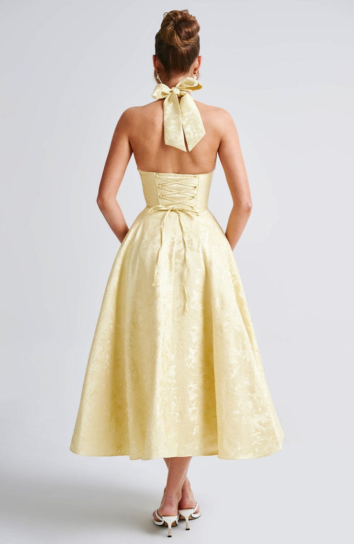 Kimberly | Women’s Wedding Guest Dress Halter Midi Dress