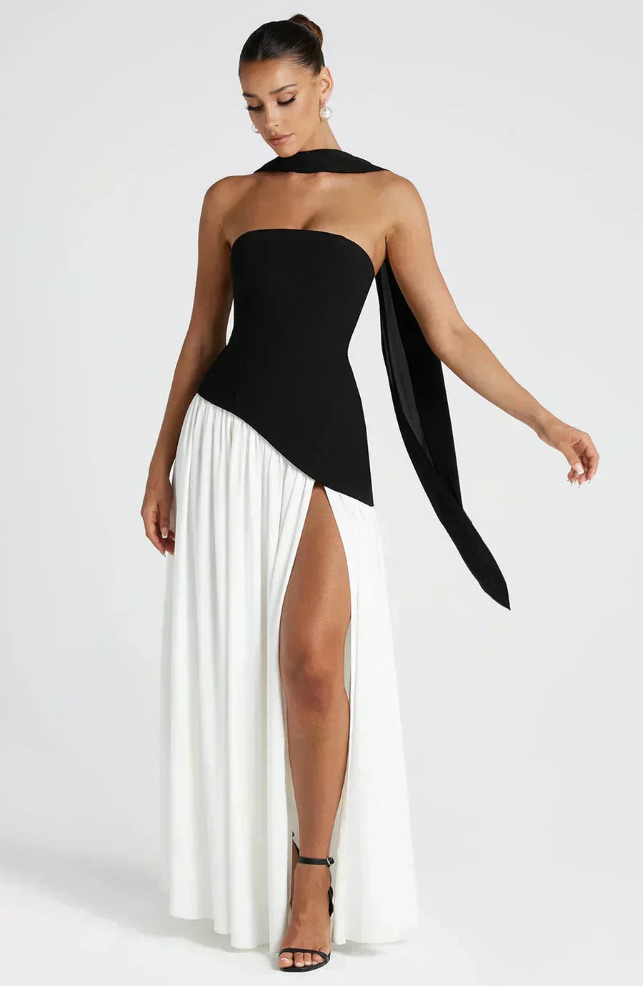 Emily | Women's Wedding Guest Asymmetric Maxi Dress