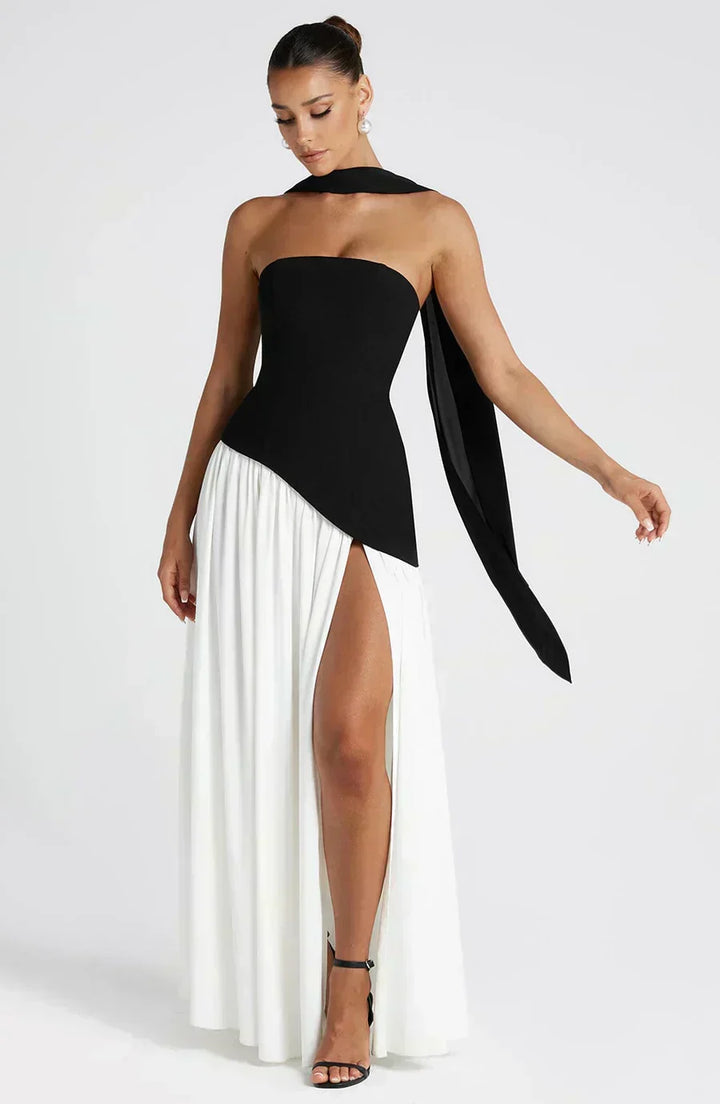 Emily | Women's Wedding Guest Asymmetric Maxi Dress