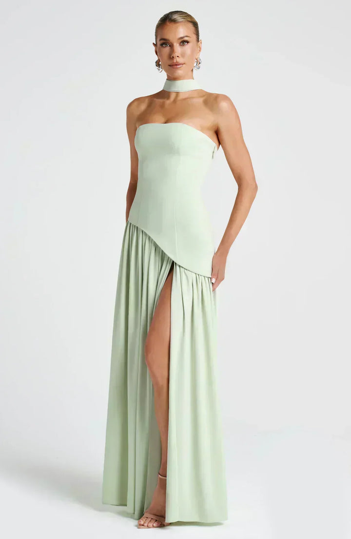 Emily | Women's Wedding Guest Asymmetric Maxi Dress