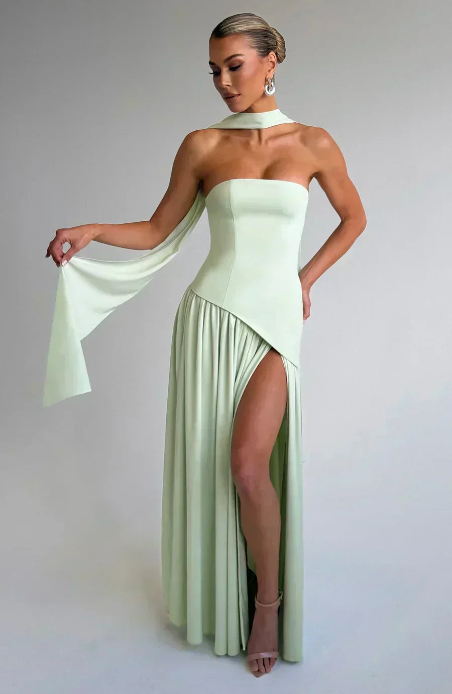 Emily | Women's Wedding Guest Asymmetric Maxi Dress
