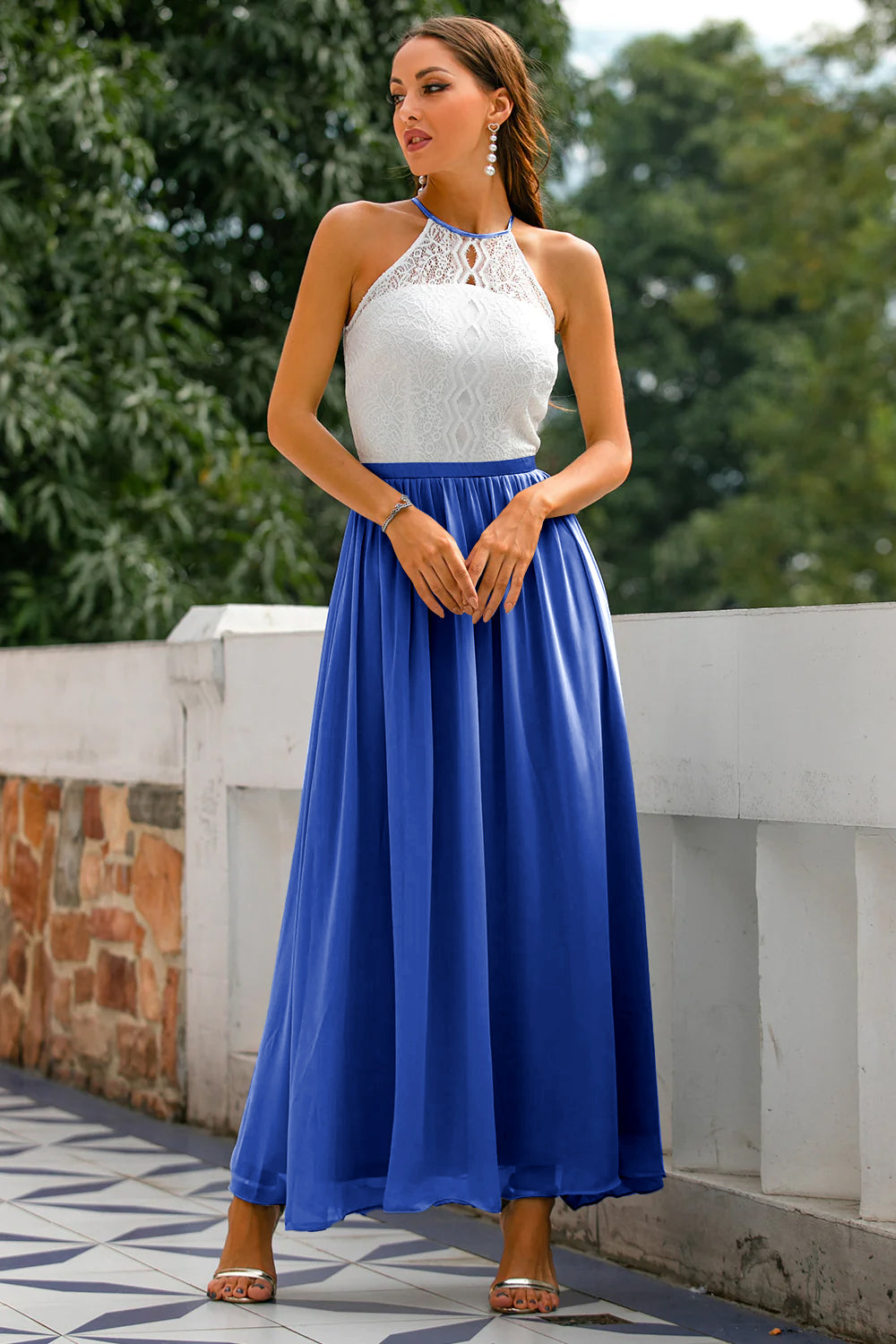 Madison | Women's Wedding Guest Halter Maxi Dress