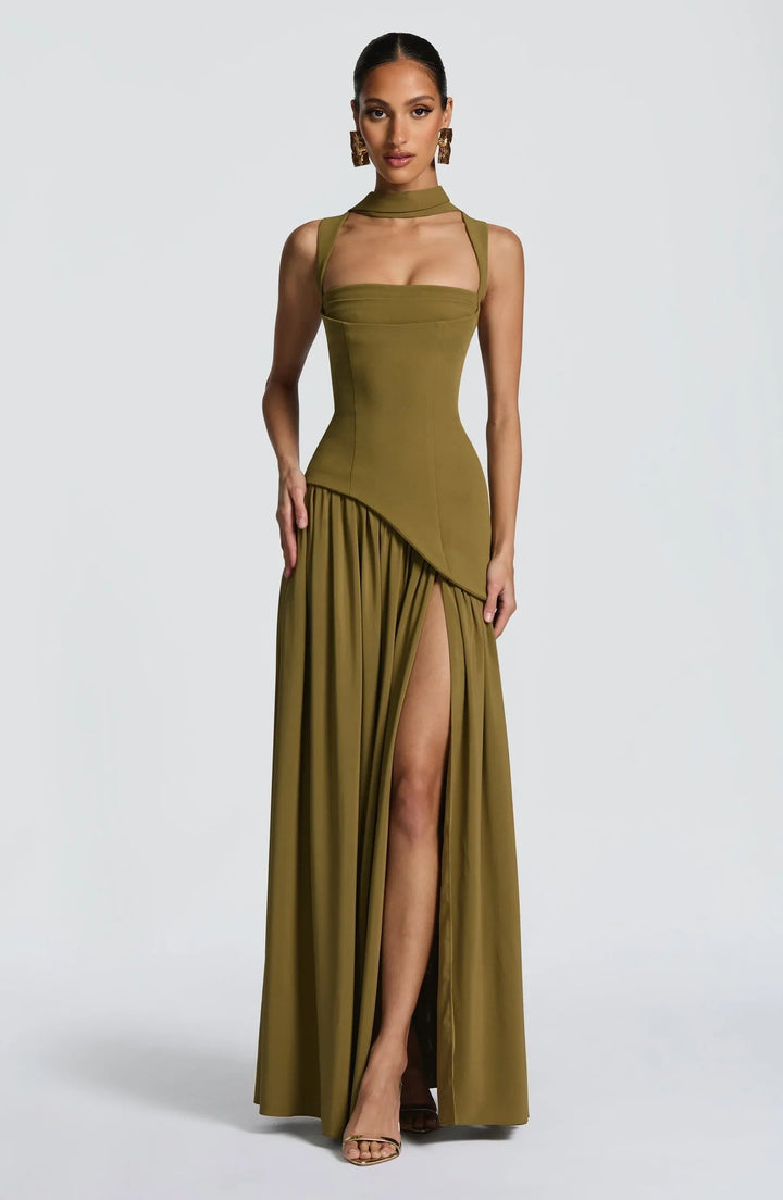 Isabella | Women's A-Line Sleeveless Fitted-Waist Maxi Dress