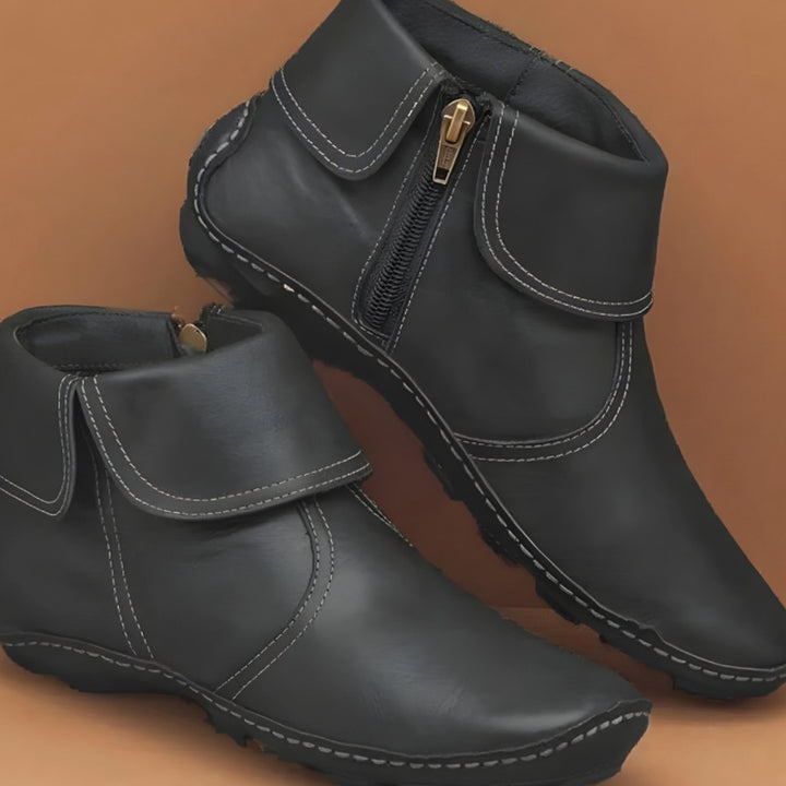 Olivia | Women's Orthopedic Waterproof Side-Zip Leather Ankle Boots