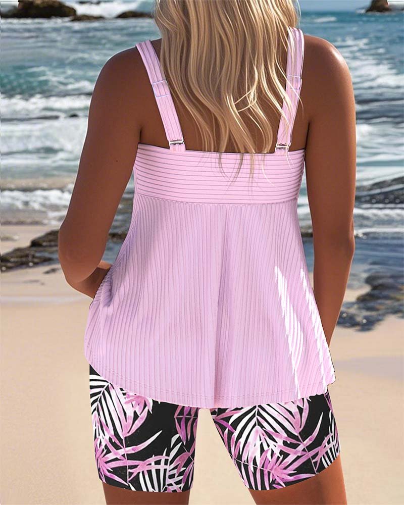 Isabella | Women's Tummy Control Printed Tankini Swimsuit Set